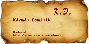 Kármán Dominik névjegykártya