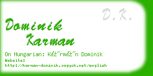 dominik karman business card